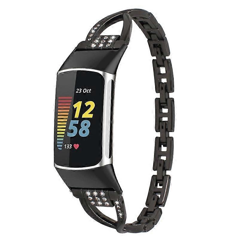For Fitbit Charge 3 / 4 diamant metall klokkerem