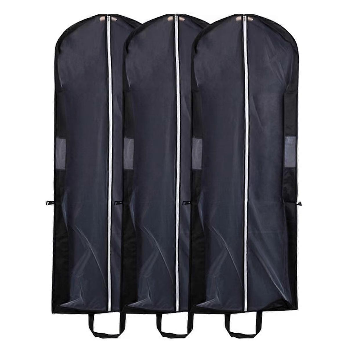 Set mit 3 Kleidersäcken, Yongziming, 180 x 65 x 15 cm, Schwarz