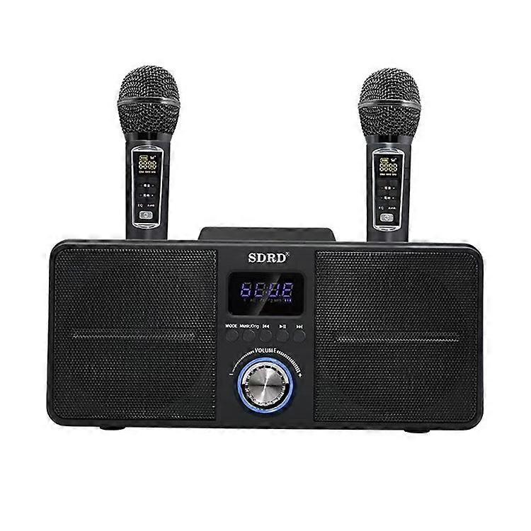 Dual Wireless Microphone Bluetooth Speaker Mobile Karaoke