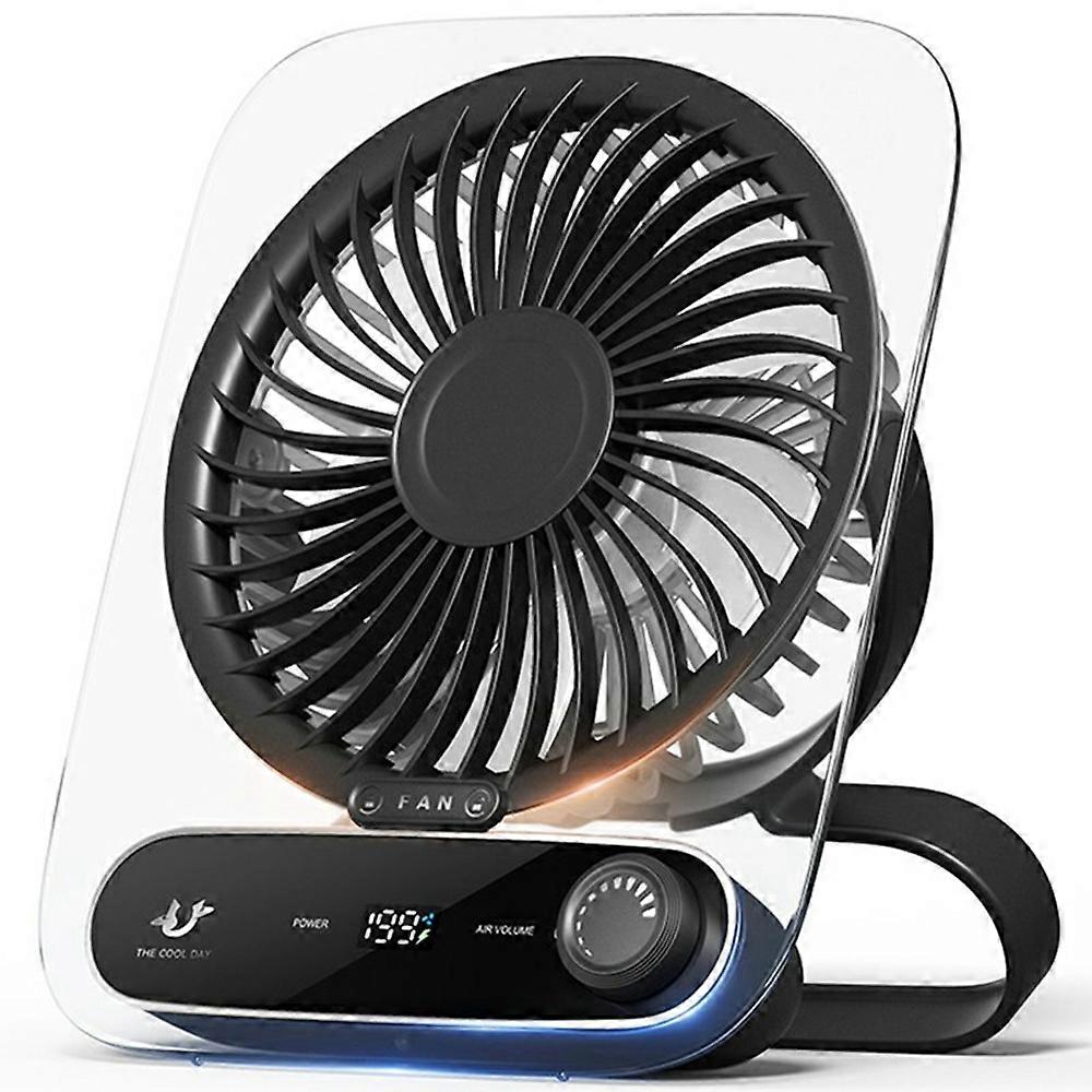 AS Portable Desk Fan Ultra Thin Rechargeable 3000mAh Handheld Wall Mountable Fan 199 Speed Settings