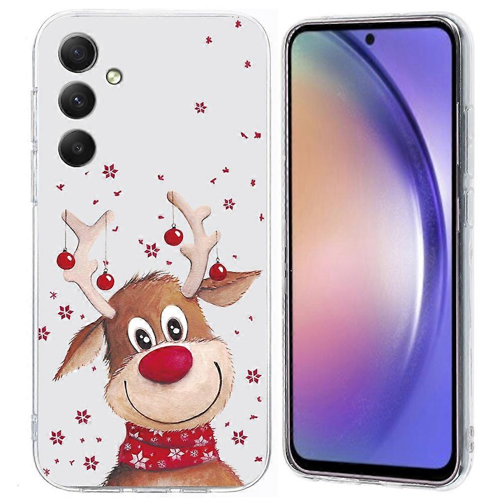 For Samsung Galaxy S25/S24 Case Christmas Pattern Print Soft TPU Phone Protector-Deer