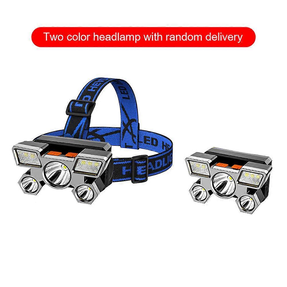 LED Head Lamp USB Rechargeable Waterproof Outdoor Mini Flashlight 5 COB LED High Power Flashlight Built-in 18650 Battery Camping