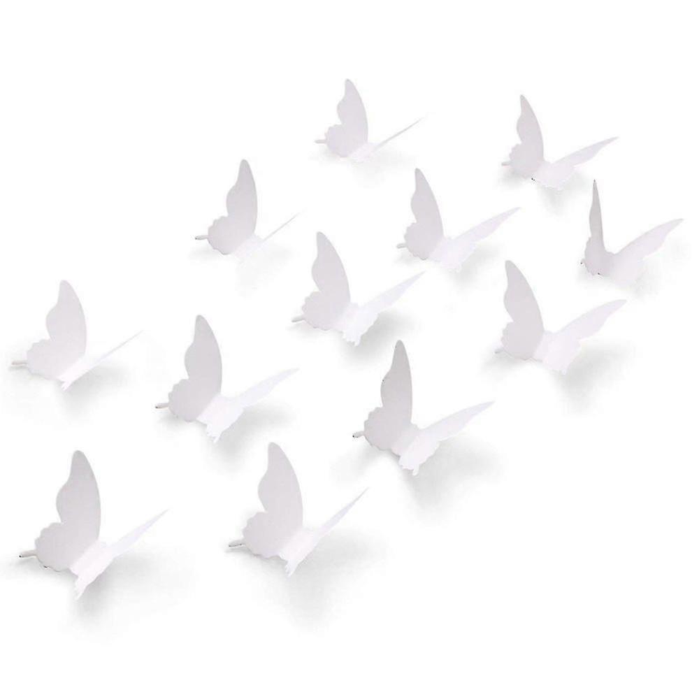100pcs נייר 3d לבן פרפר מדבקות קיר נשלף אמנות מלאכת יד פרפרים מדבקות ציור קיר לחדר ילדים ביתי חדר שינה בנות קיר DIY f54