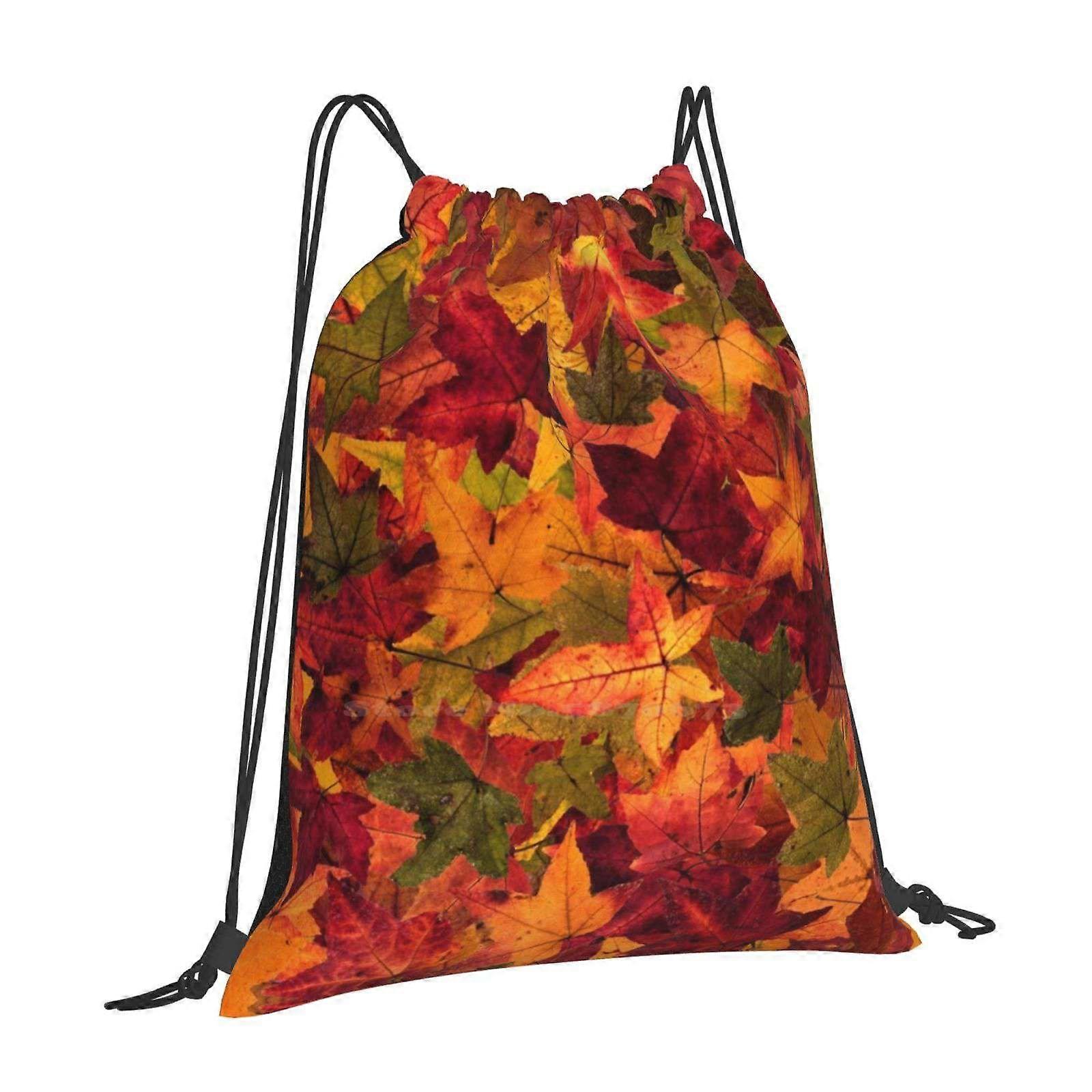 Fall School Storage Bag Student'S Backpack Autumn Leaves Leaf Orange Yellow