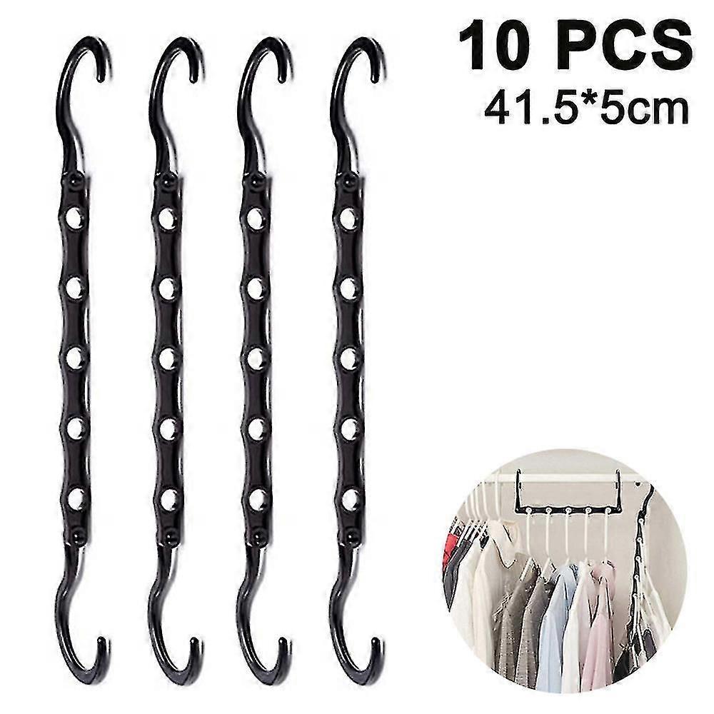 10pcs Magic Hangers Space Saving Clothes Hangers-41.5*5cm-black