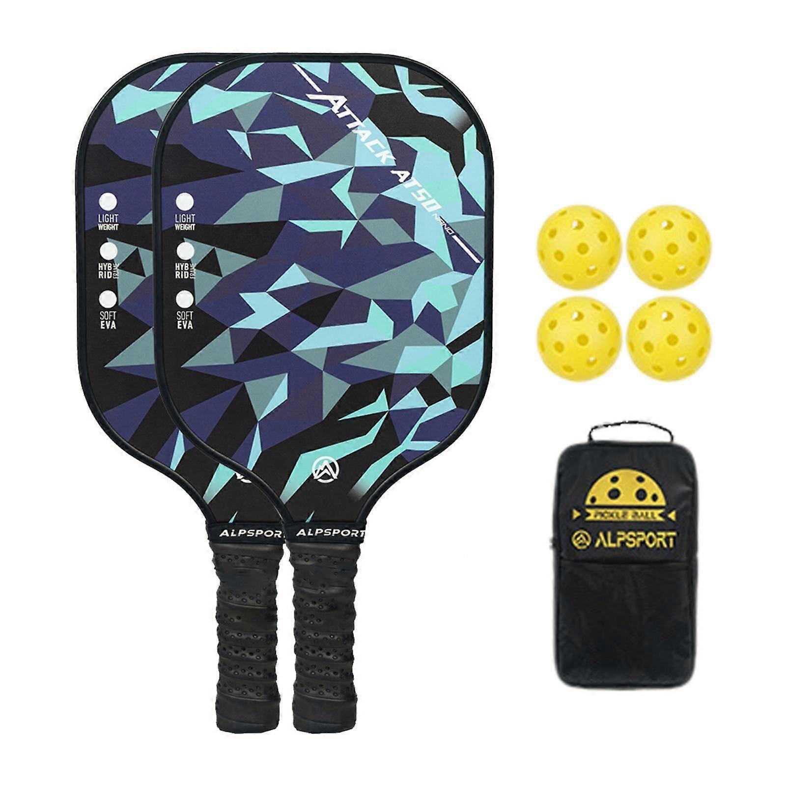 مجداف Pickleball قسط سمك 14 مم للاعب لوازم رياضية رجال نساء 2 مجداف 4 كرات حقيبة