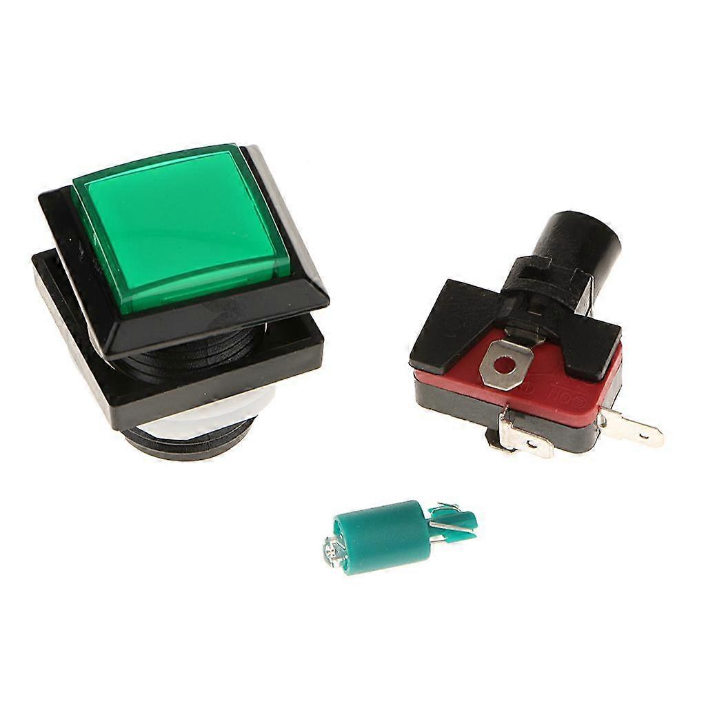 3.3cm Square Arcade Push Button with 12 Lamps & Microswitch for Large Machine