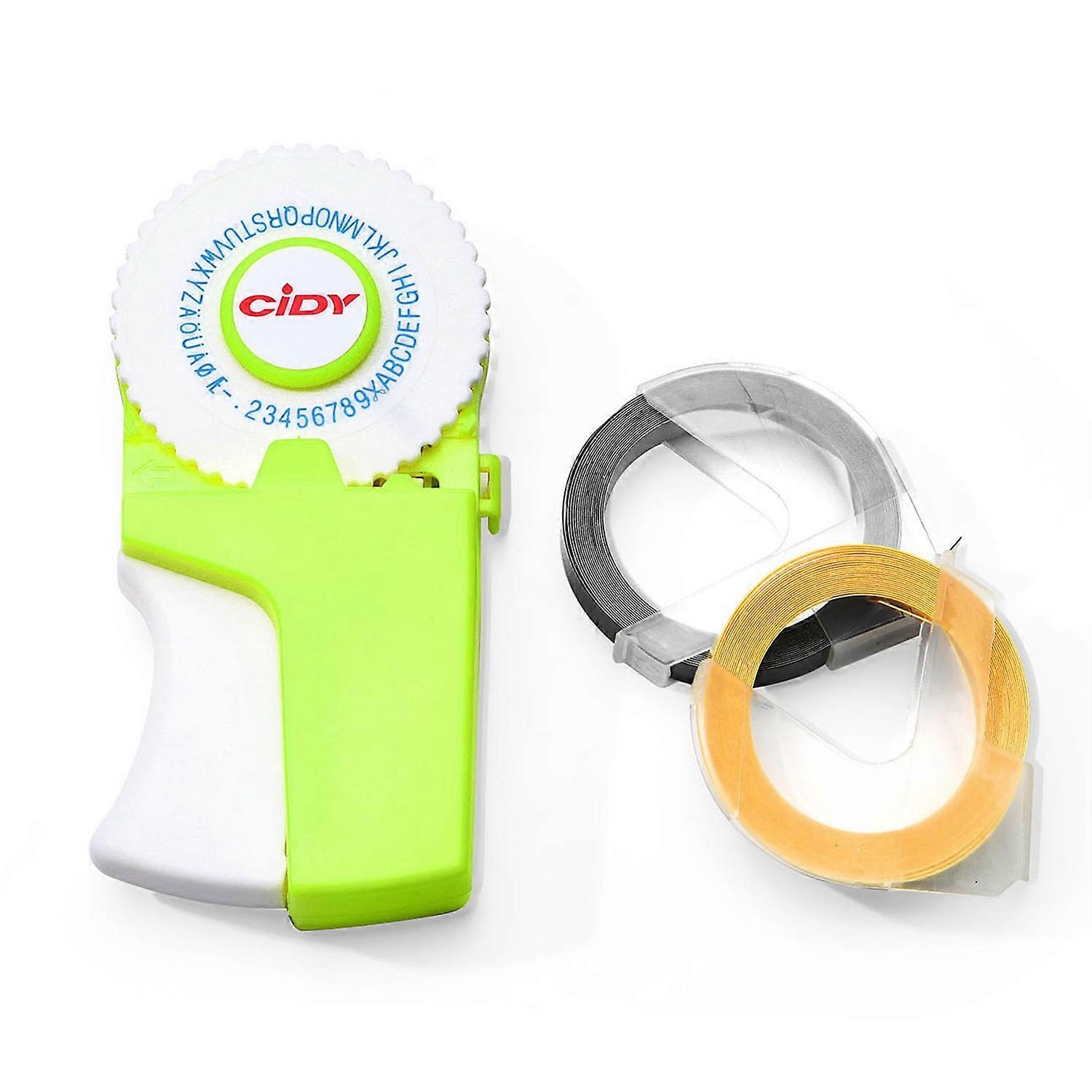 Manual 3D Embossing Label Maker DIY Mini Typewriter Machine with 7 Label Tape Rolls - 9mm*300cm Hand