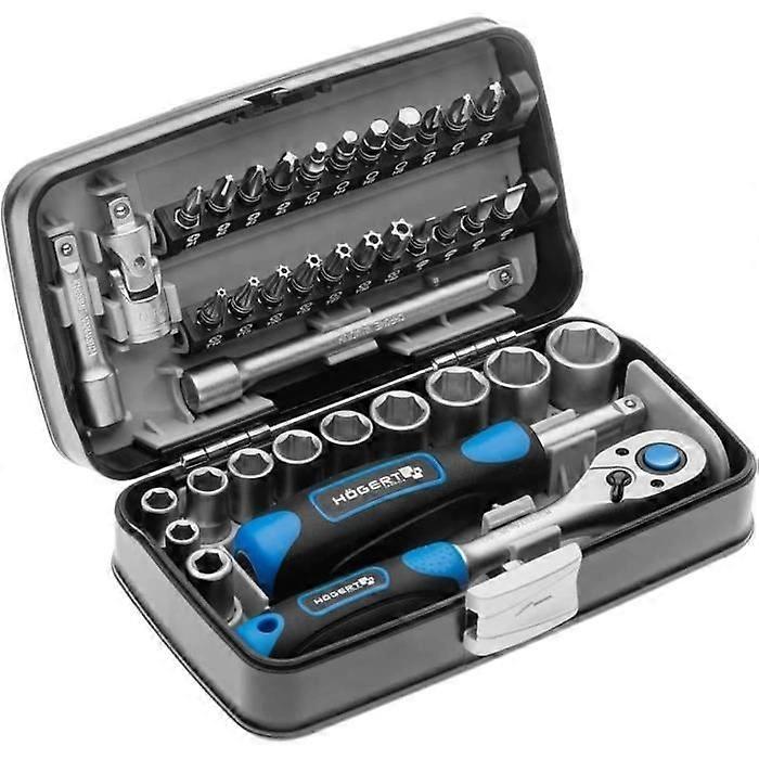 Toolbox - HOGERT TECHNIK - HT1R462 - 38 Pieces - S2 Steel and Cr-V - 72 Tooth Ratchet Mechanism