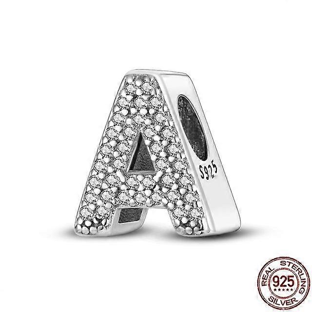 Fit Fasion Βραχιόλια Charms Plata De Ley 925 Ασήμι 26 Αλφάβητο Γράμματα Γούρια Χάντρες Για Γυναίκες Fine Diy Δώρα κοσμημάτων γενεθλίων