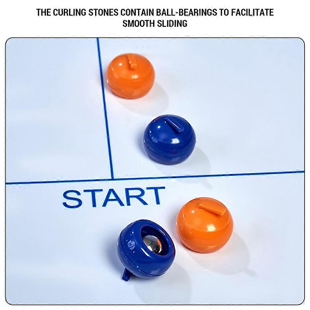 Tabletop Mini Curling Game Set Family Fun Board Games Shuffleboard Pucks with 8 Rolllers
