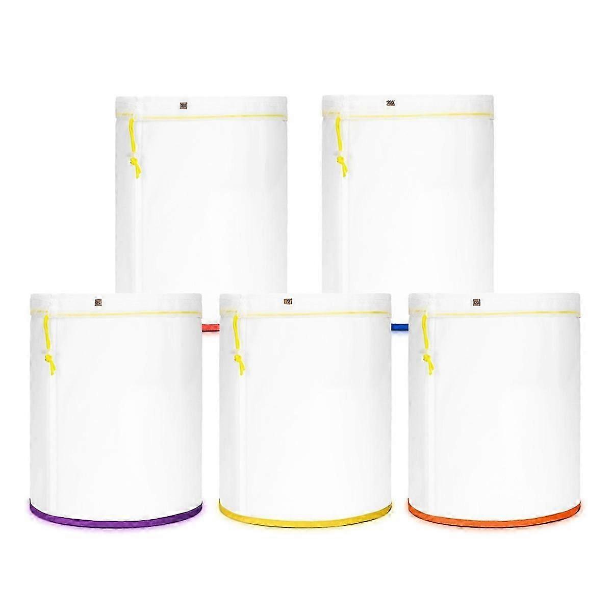 5Pack 5-Gallon All-Mesh Storage Bags,Fine Nylon Mesh,for 5 Gallon Bucket, Reusable Filter Bag with