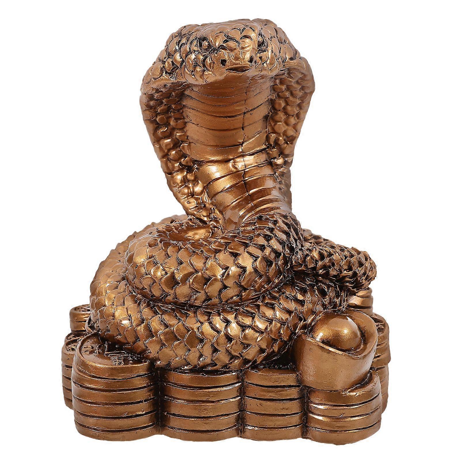 Snake Figurine Resin Snake Statue Spring Festival Snake Sculpture Snake Ornament