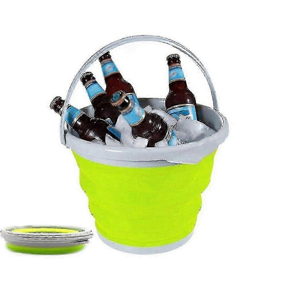 Beverage Tubs Chillers Collapsible Silicone Ice Bucket Tray Tool 5l Portable Folding Ice Mold Champagne Beer Wine Tongs