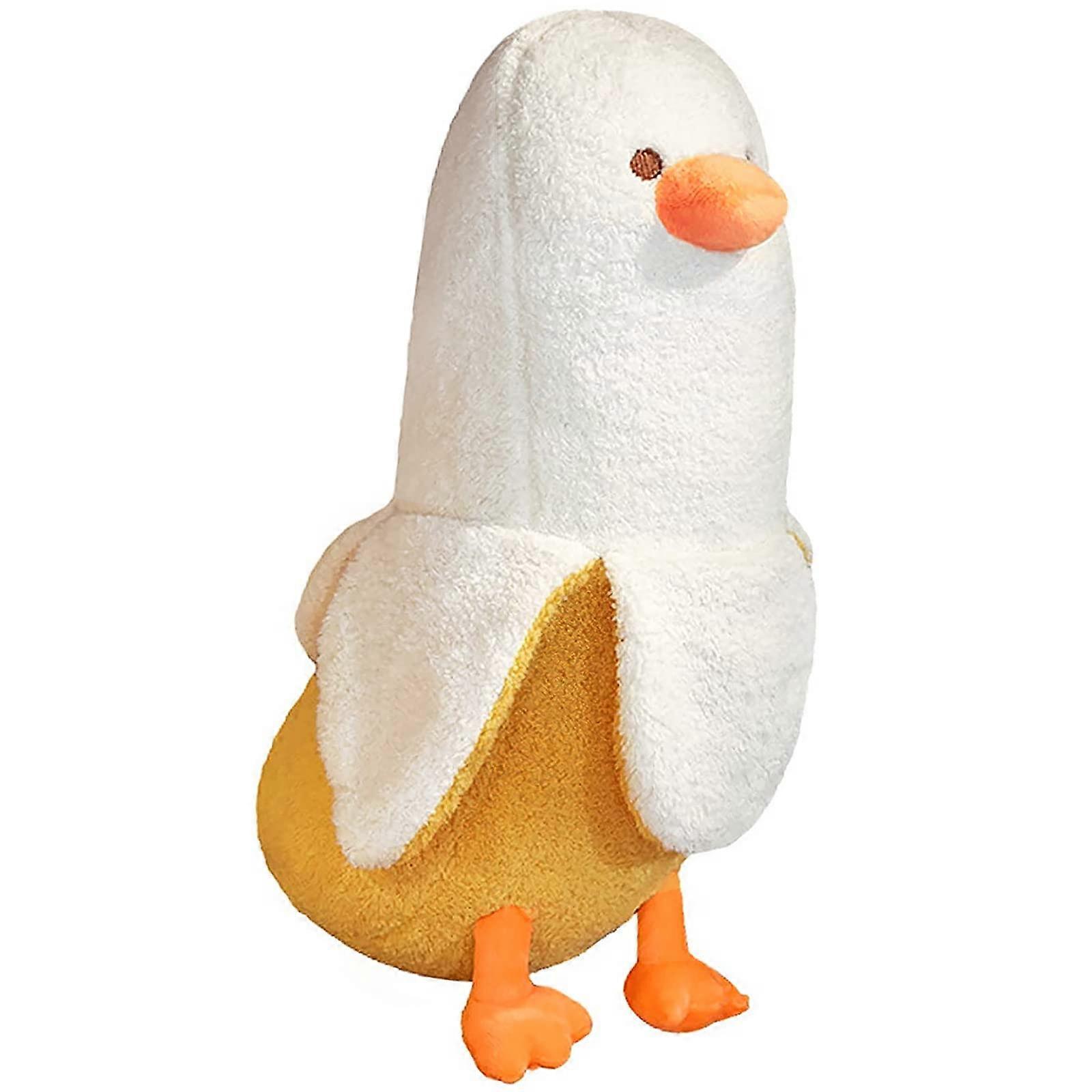 Plush Duck Pillow 35.4 Inch Cute Banana Duck Design Soft Stuffed Animal Hugging Toy for Kids and Adults