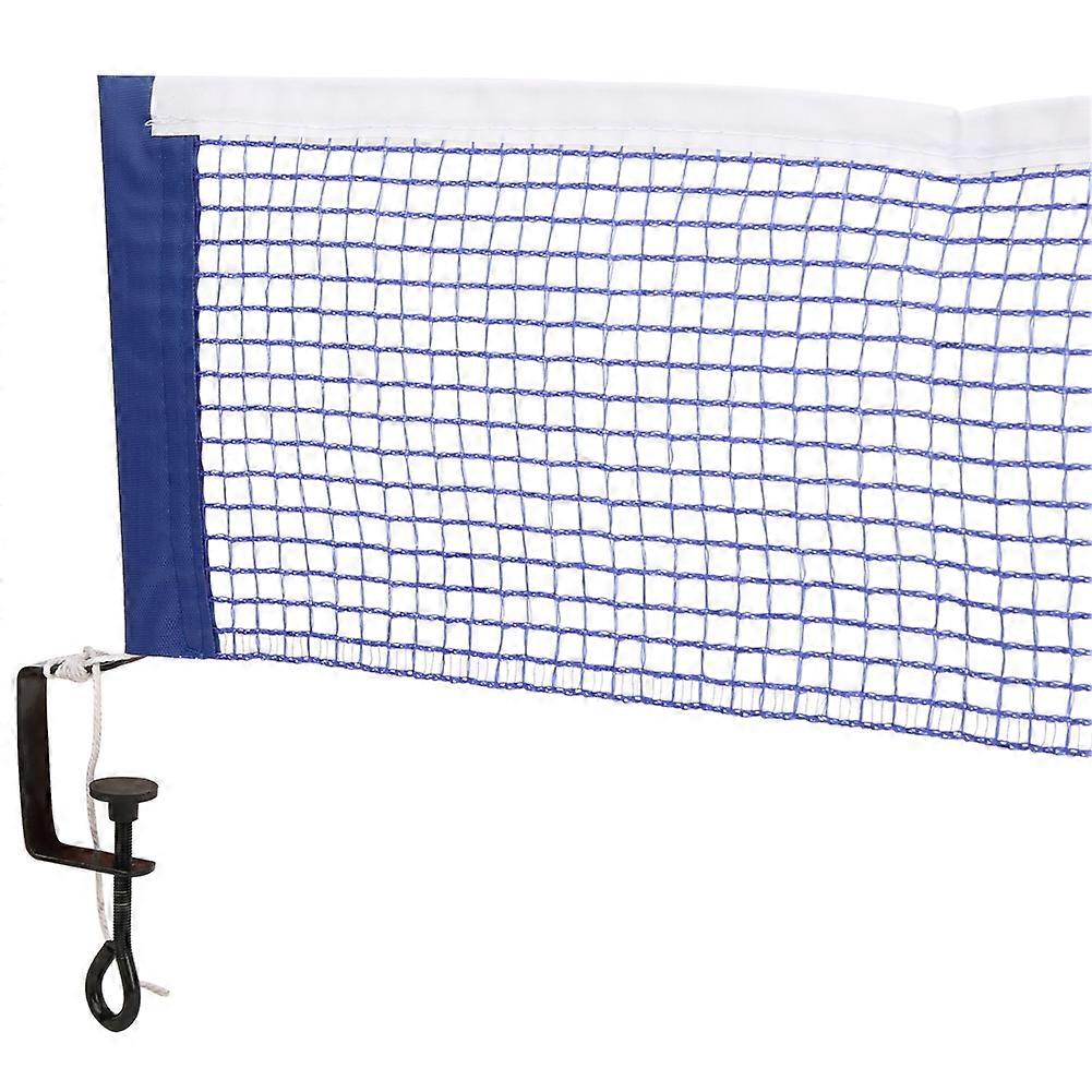 Portable Blue Polyester Tennis Table Net with Metal Bracket 23x17x2cm