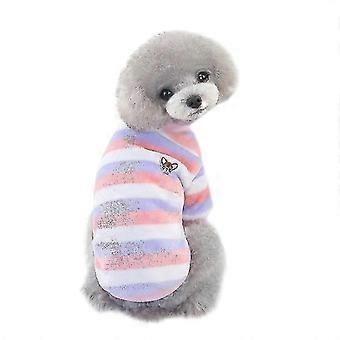 JiaWei Haustierkleidung Regenbogen Fleece Warme Herbst- und Winterhundebekleidung lCQ