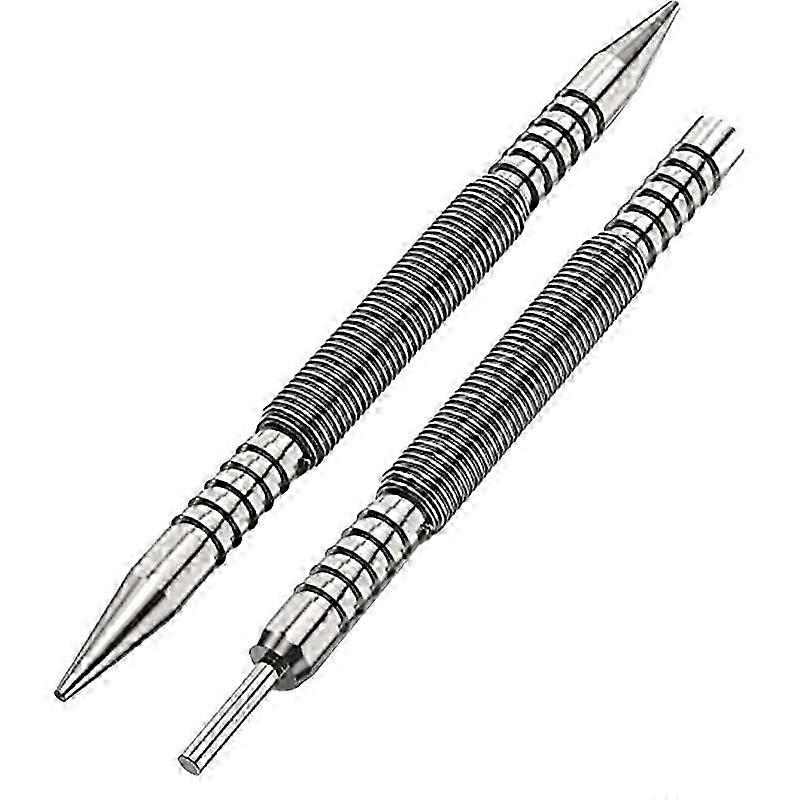 Spring Double End Nail Punch Set Center Hole Punch Spring Loaded Marker Metal Woodworking Drill Bit YY