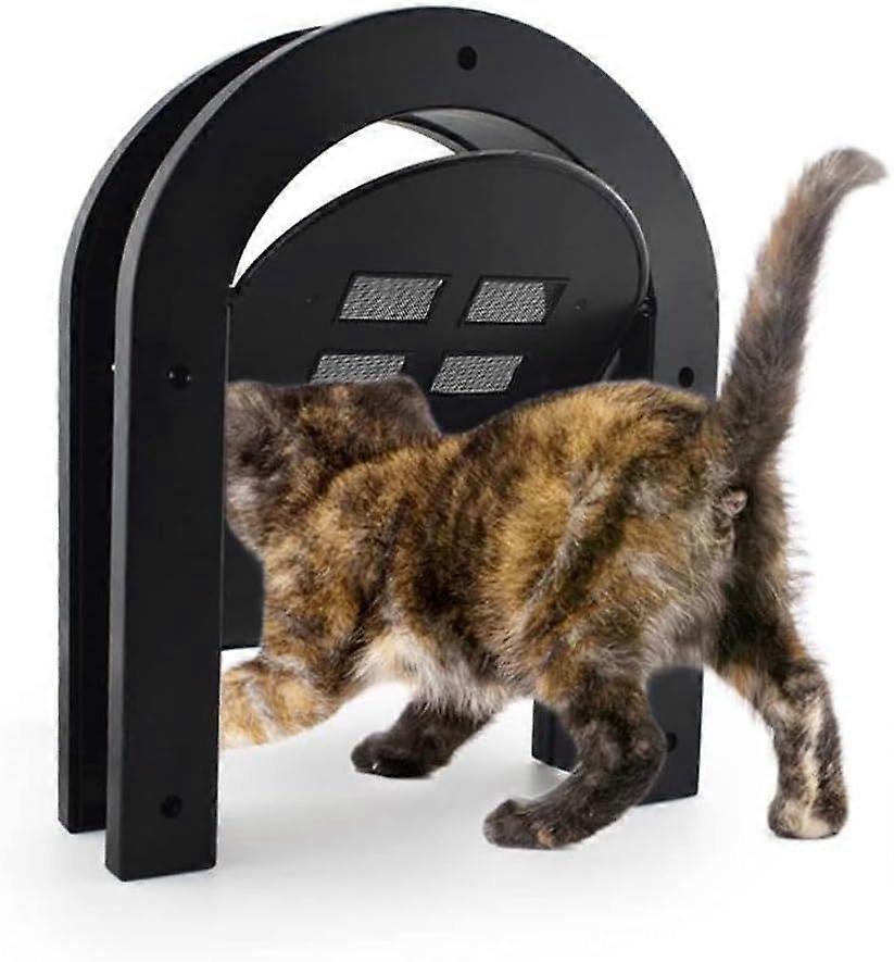 Dogs and Cats No Entry With Window - Wooden Door Pet Accessory (Black, Dimensions: 24 x 4 x 29 cm)