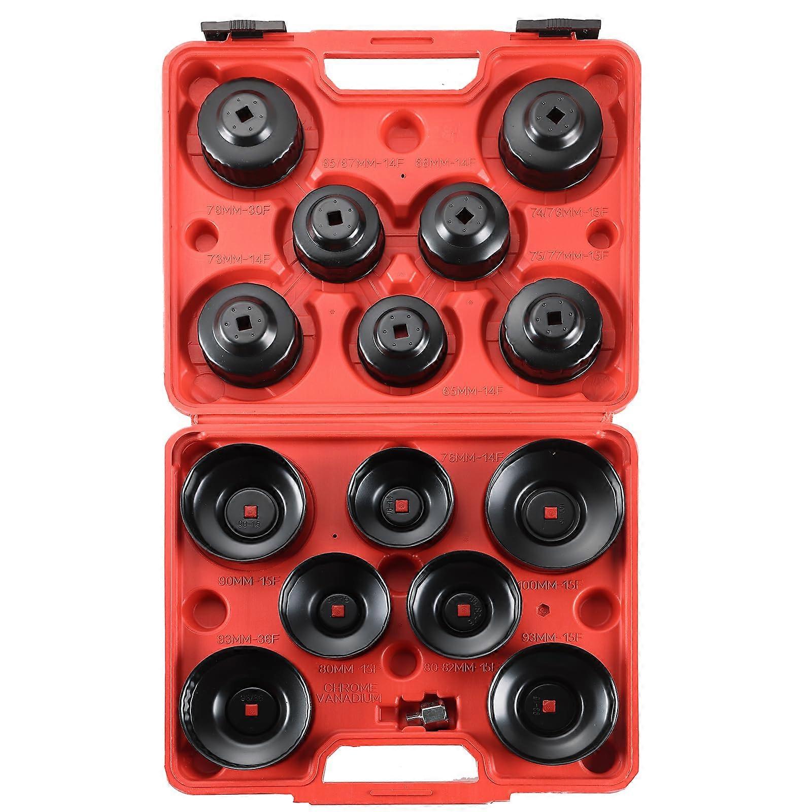 15PCS Oil Filter Cap Wrench Tool Universal Oil Filter Socket Wrench Set 3/8 inch Drive