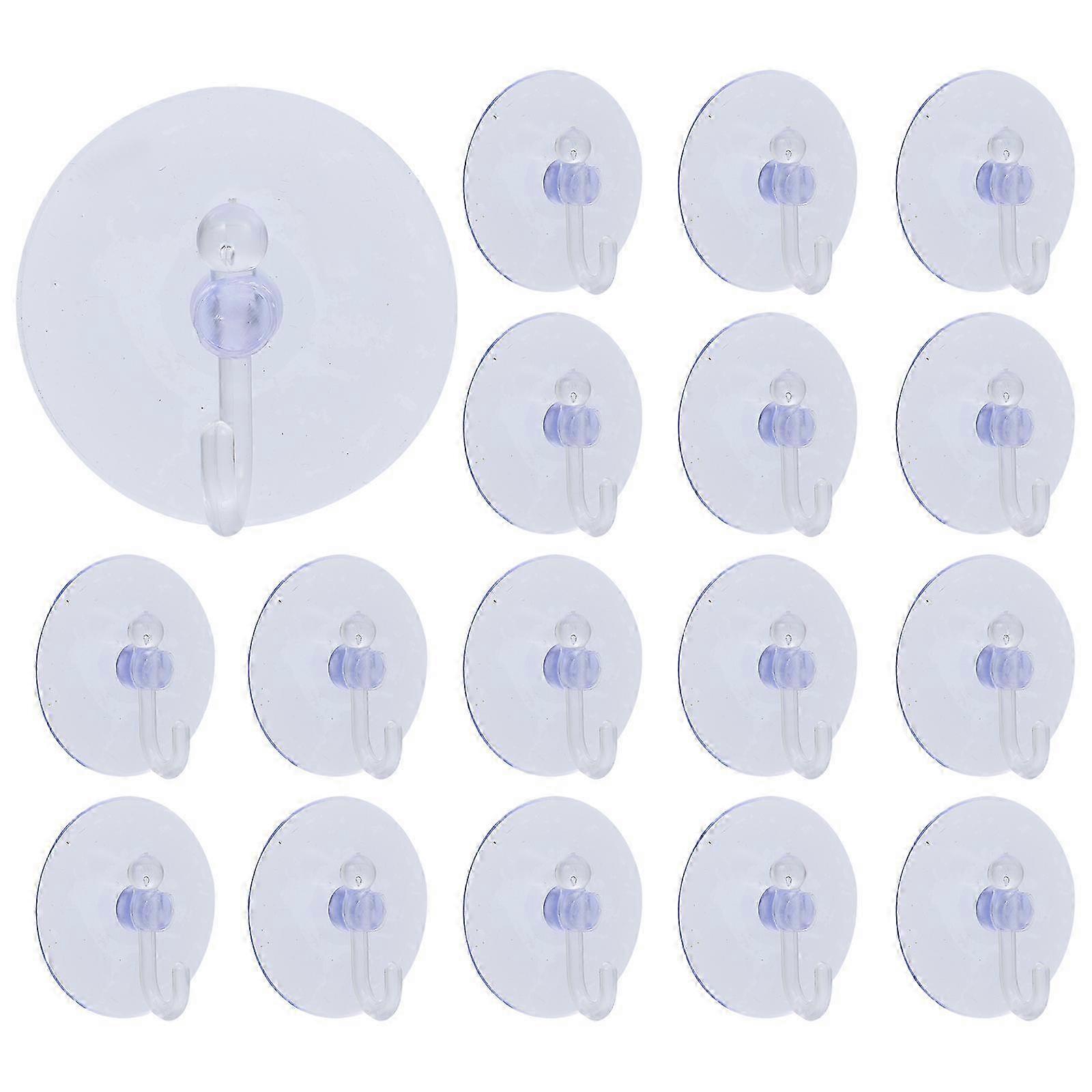 40 Pack Clear Suction Cup Hooks for Wall Window and Door Installation