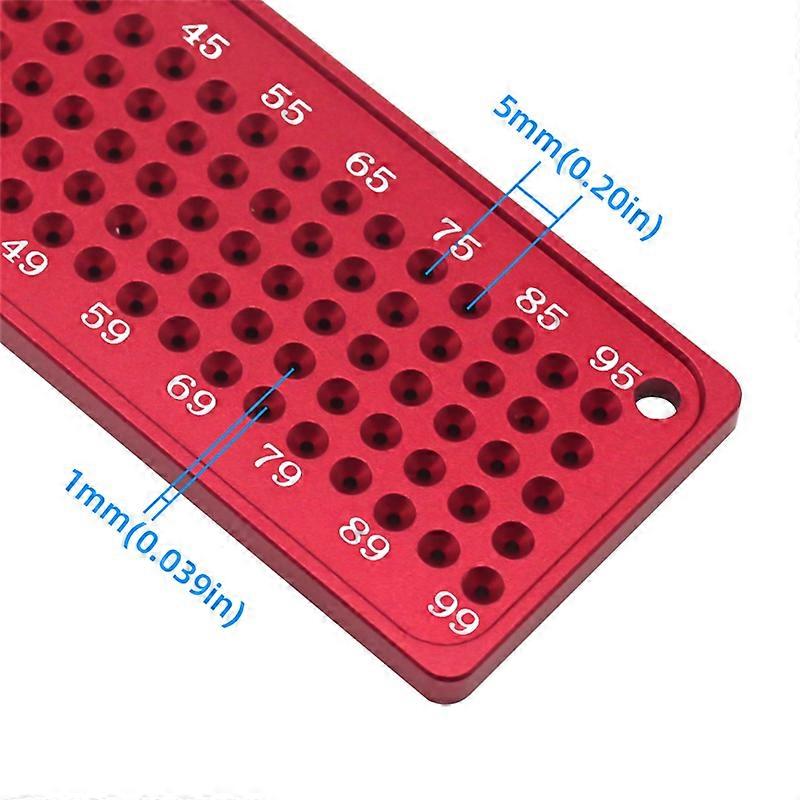 Woodworking Scribe 100mm T-Type Ruler Hole Scribing Ruler