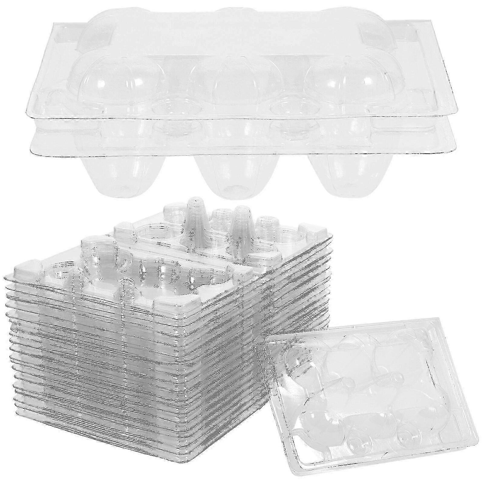 50pcs πλαστική διαφανής θήκη προστασίας αυγών κιβωτίων συσκευασίας δοχείων αυγών κιβωτίων δοχείων αυγών αυγών 6 δίσκος αυγών ορτυκιών πλέγματος