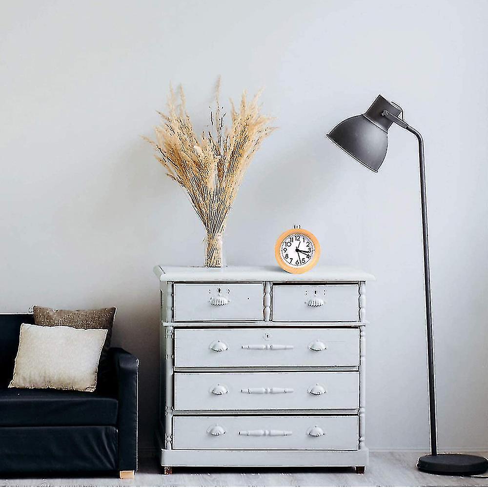Analogue Wooden Alarm Clock - Retro Table Clock With Round