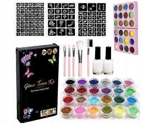 Large Tattoo Set Templates Glitter Tattoos