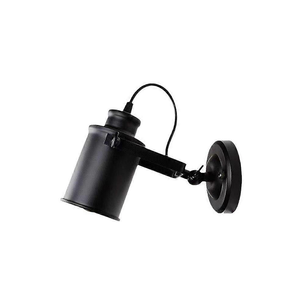 Indoor Retro Iron Wall Lamp, E27 Adjustable Black [Energy Class E]