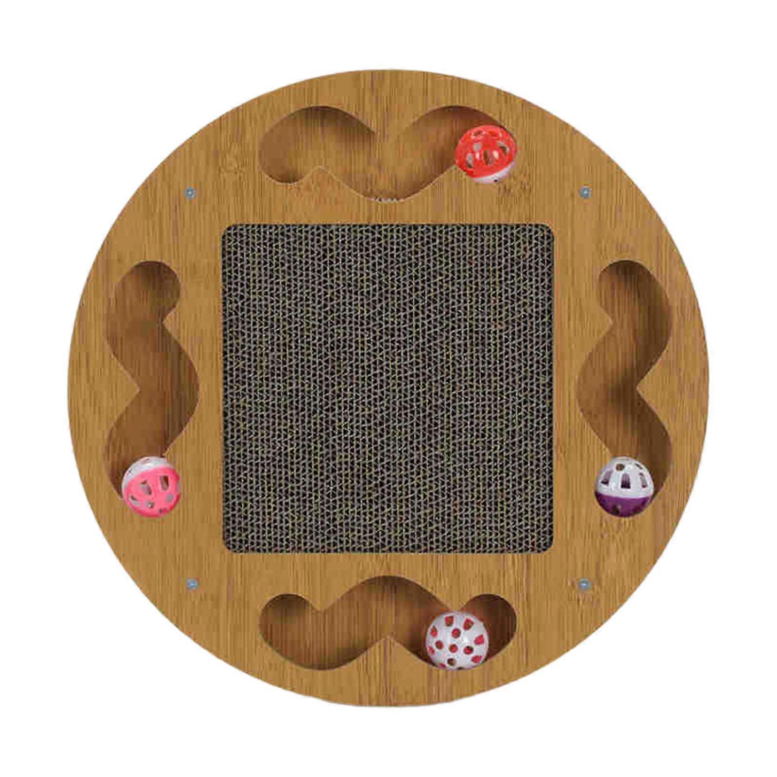 Interactive Cats Toy Scratching with Teasing Track Ball Circuit Toy with Scratch Pad Multifunctional Cats Teasing Toy
