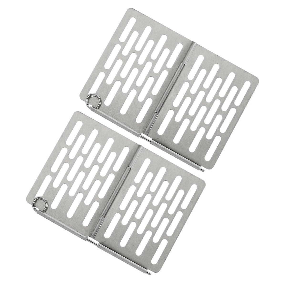 2 pieces Foldable Grill Net BBQ Grill Grid for Outdoor Use for Meat Vegetables and Longlasting Easy to Clean
