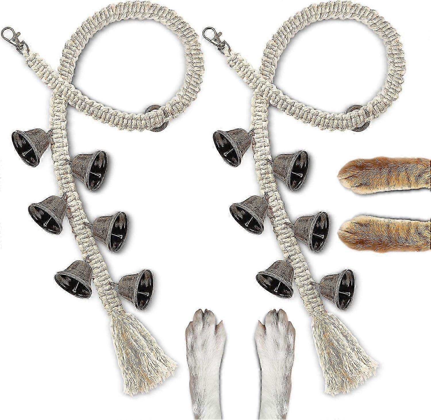 2 Pack Adjustable Boho Dog Bells for Potty Training