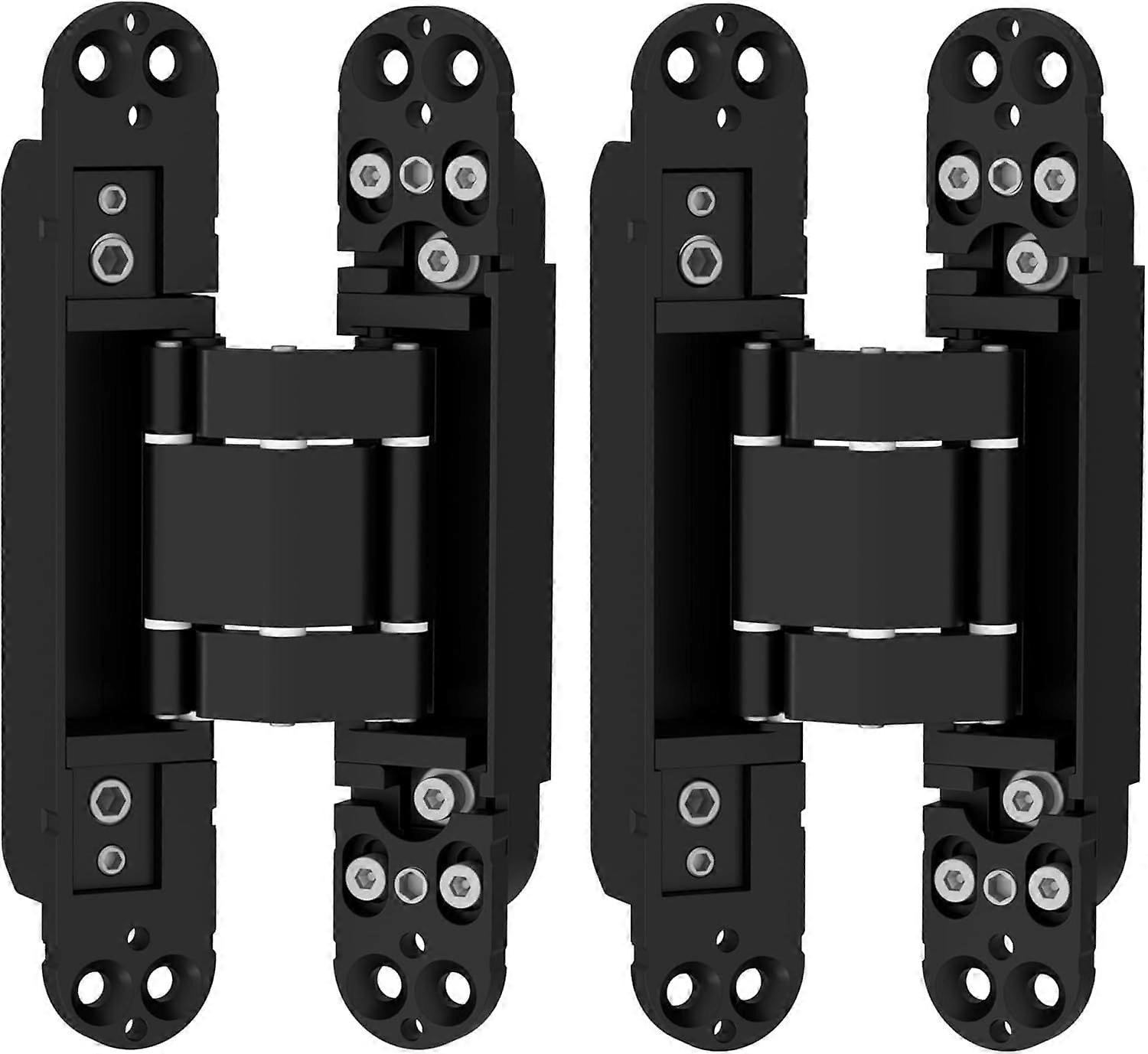 Hidden Door Hinge, 2 Pack Hidden Hinges 6inch Invisible Black Concealed Hinges