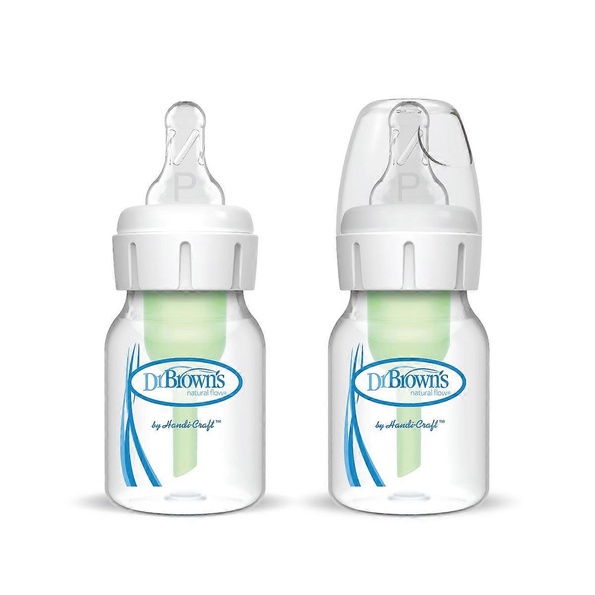Dr. Brown's 2oz Anti-Colic Options+ 窄型婴儿奶瓶，带早产儿流动奶嘴 - 0m+
