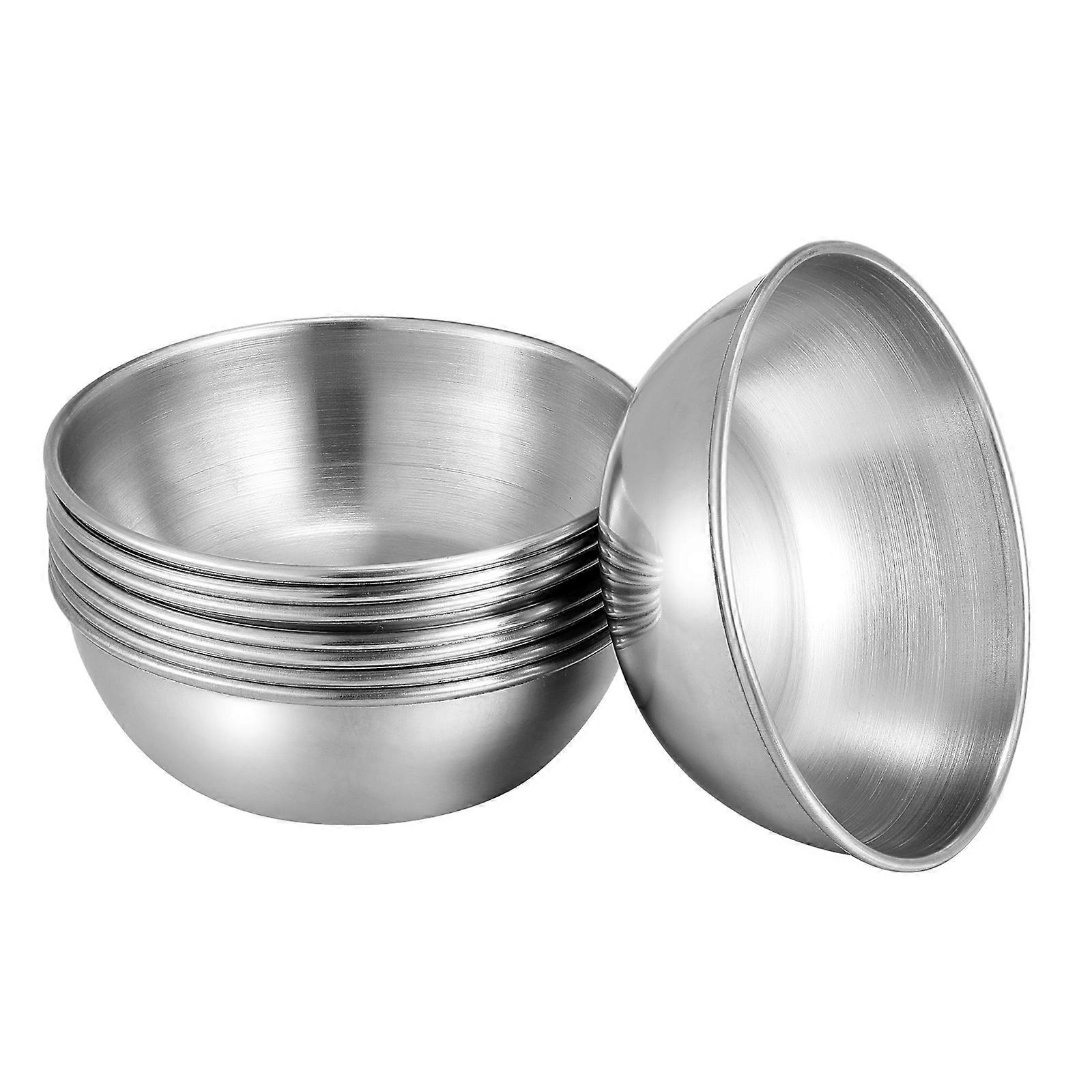 8pcs Stainless Steel Small Seasoning Bowls Set for Dipping Sauces and Home Use in Silver