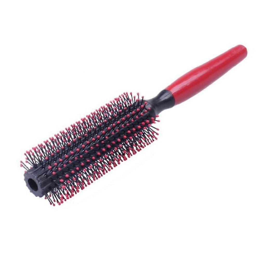 Professional Round Plastic Hair Brush for Curly Styles and Scalp Massage Gentle Detangling DIY Styling Tool 21.5cm
