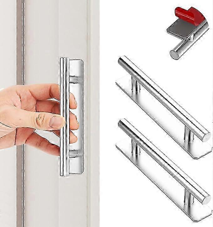 2 pieces self-adhesive furniture handle, aluminum self-adhesive pull handle no drilling for drawer c p