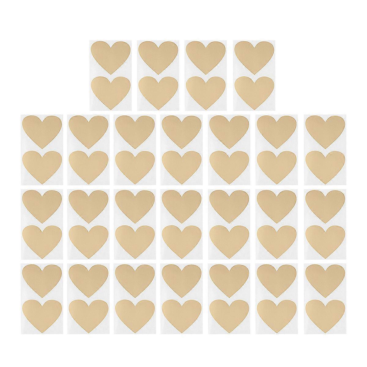50PCS Heart-shaped Scratch Stickers Creative DIY Scratch Surprise Scratch Coating Stickers for Party Friends Golden