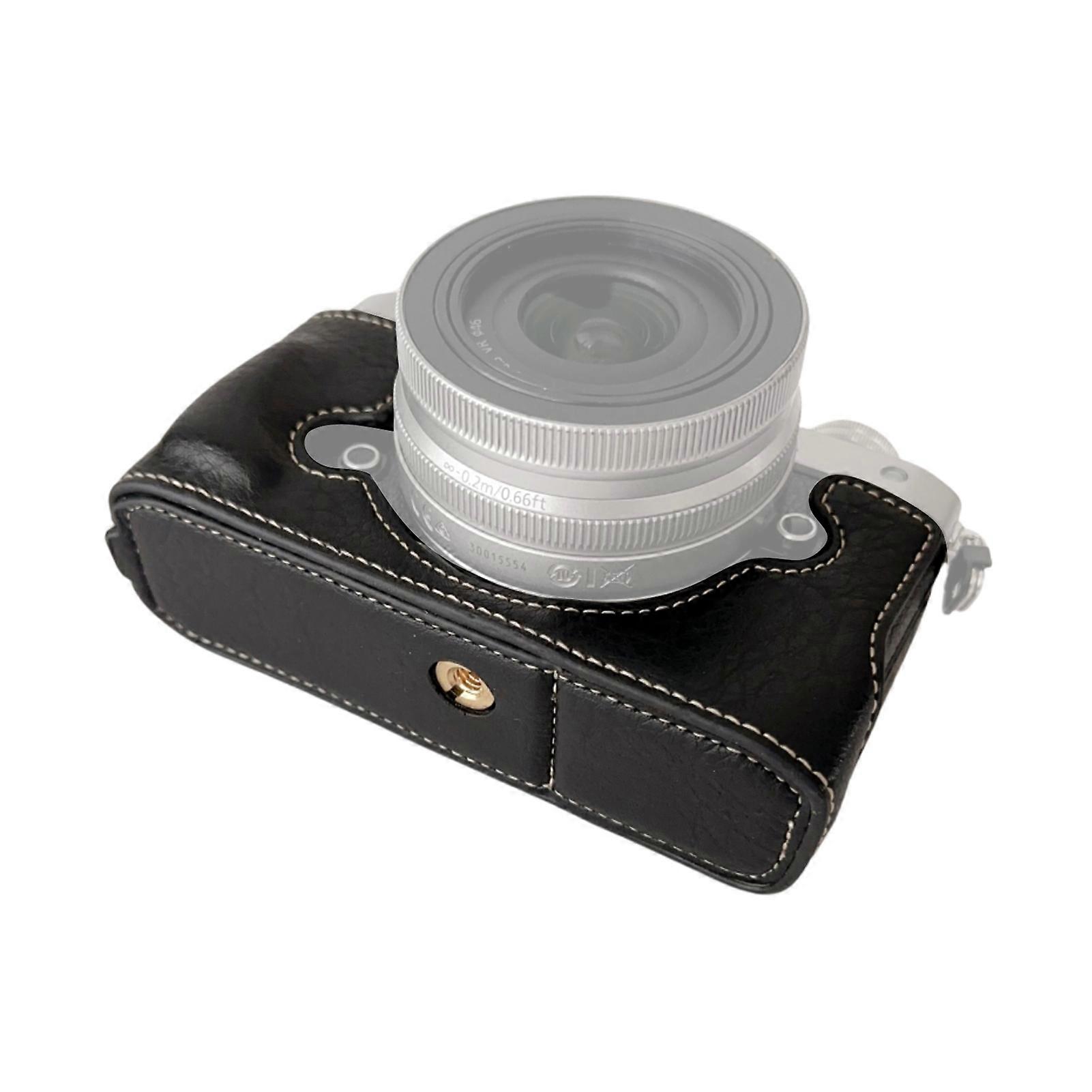 Portable Camera Protective Case Retro Style Camera Case Holder Carry Bag Bottom Opening Design with Shoulder Strap Replacement for Nikon Z fc Camera