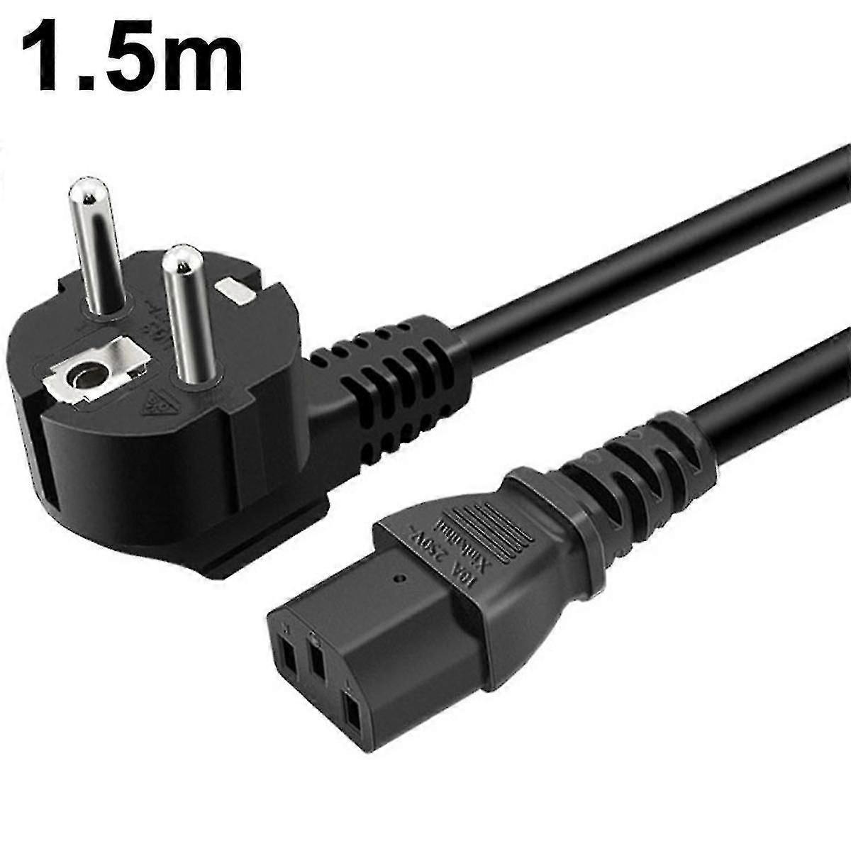 3-poliges IEC C13 EU-Netzkabel für PC, Monitor, Drucker, PS4 Pro - Eurostecker