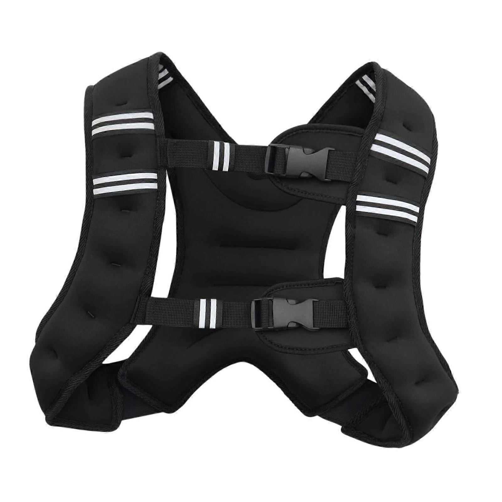 Weighted Vest Weighted Jacket for Adults with Reflective Stripes for Calisthenics Black 8lb