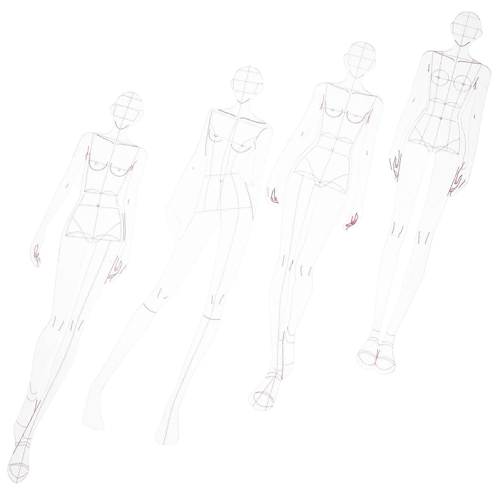 Template Dressmaker Templates Beginners - 1 Set Model Ruler Plastic Dress Patterns For Women Clothing Drawing Template Patchwork Drafting Templates