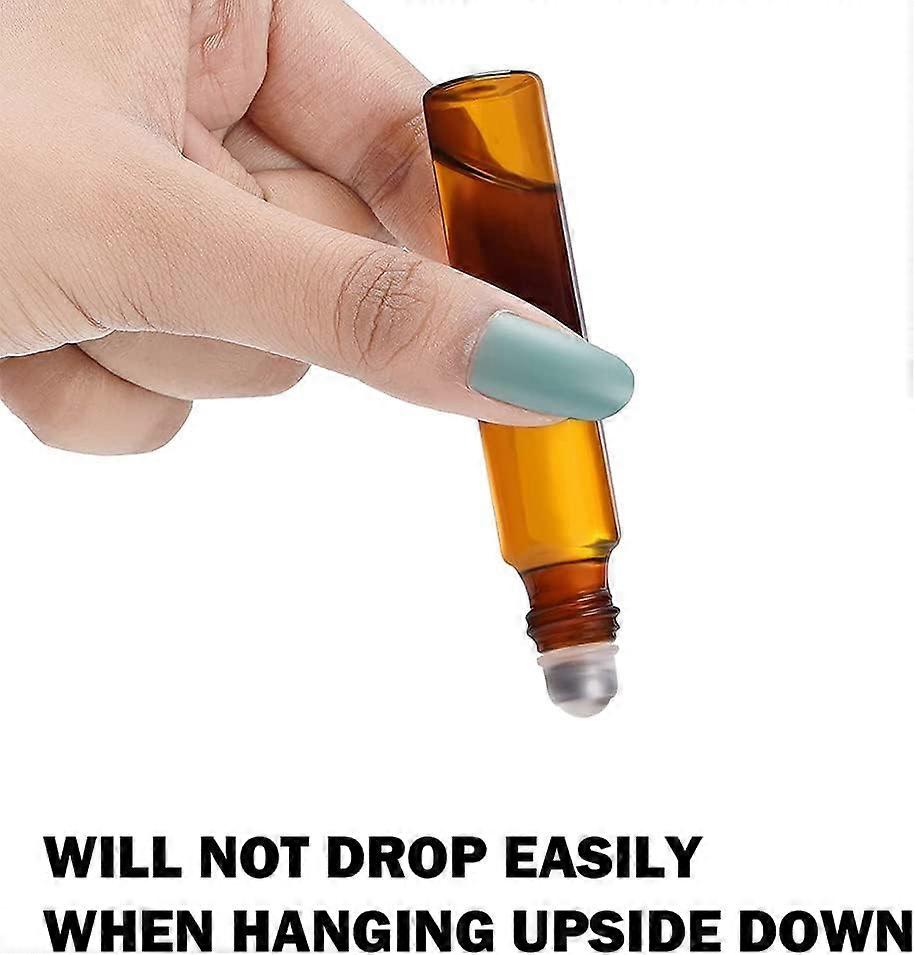 Brown Roll-On Bottle for Essential Oils 5 ml Perfume 20Pcs Roll On Glass Bottles for Essential Oil