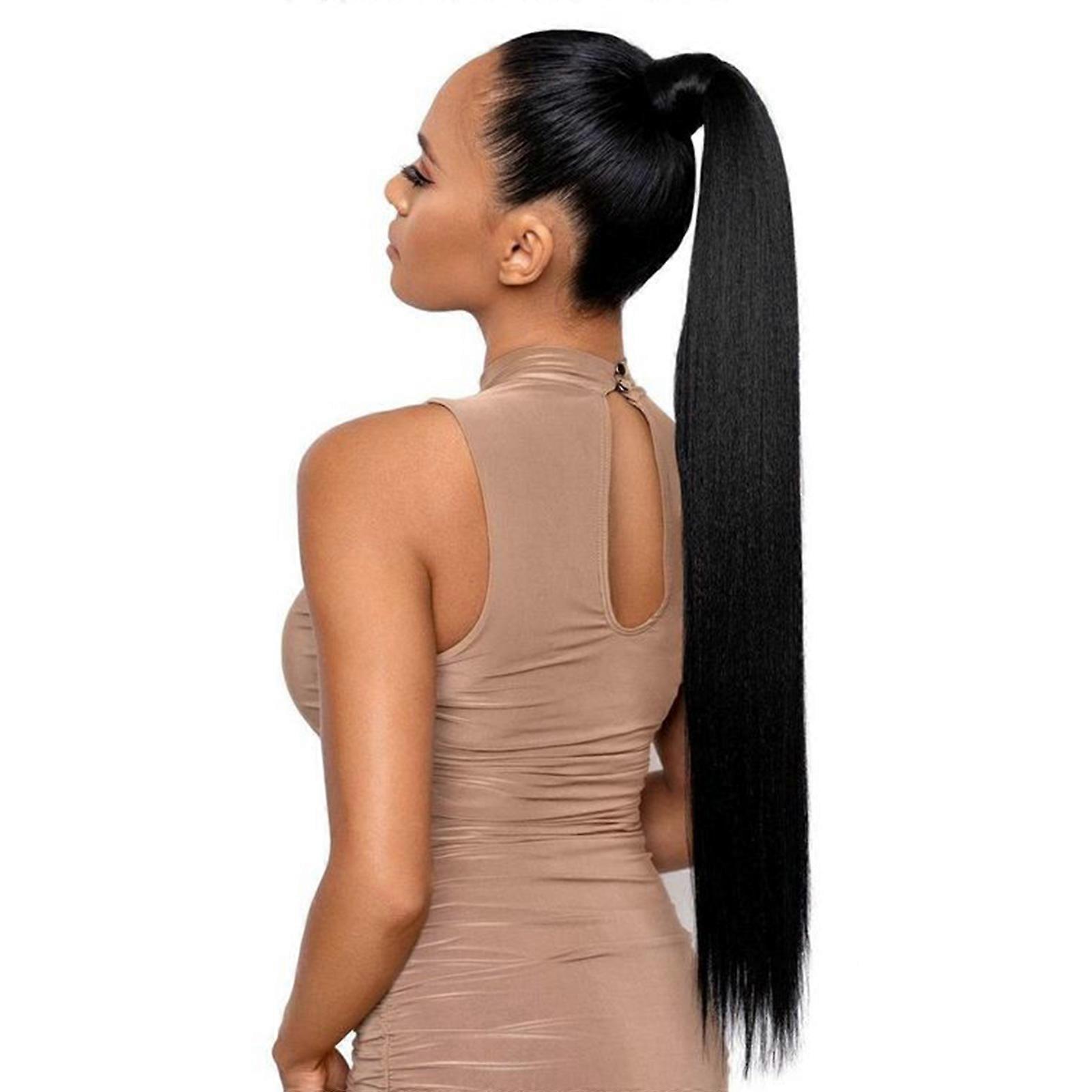 1 stk 26 Lang rett hestehale hårforlengelse for kvinner