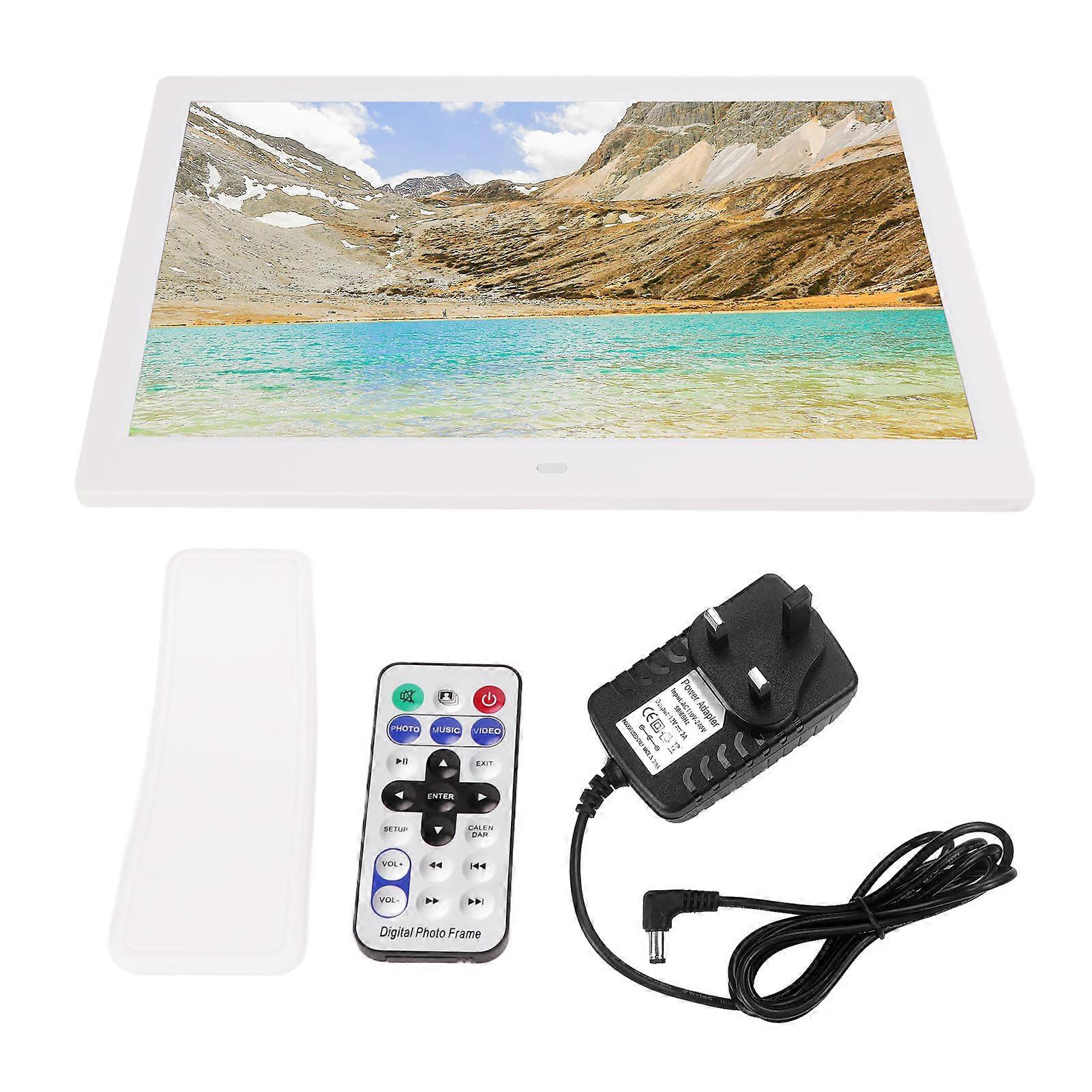 14" Digital Photo Frame | HD Display, MP3/MPEG4 Player, Clock & Calendar, UK Plug