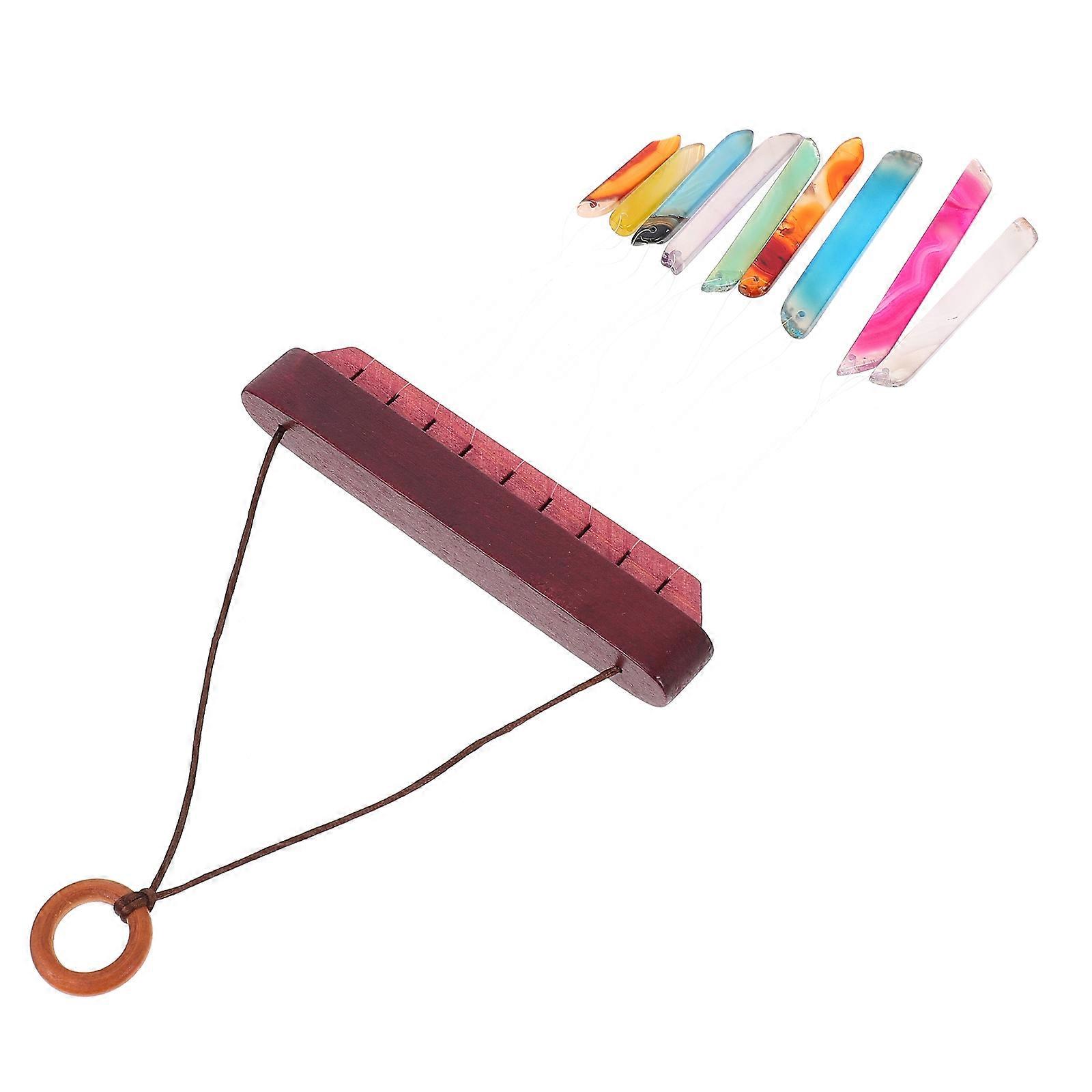 Window Hanging Ornaments Agate Wind Chime Simple Structure Relaxation present 35X15CM Colorful 1Pack