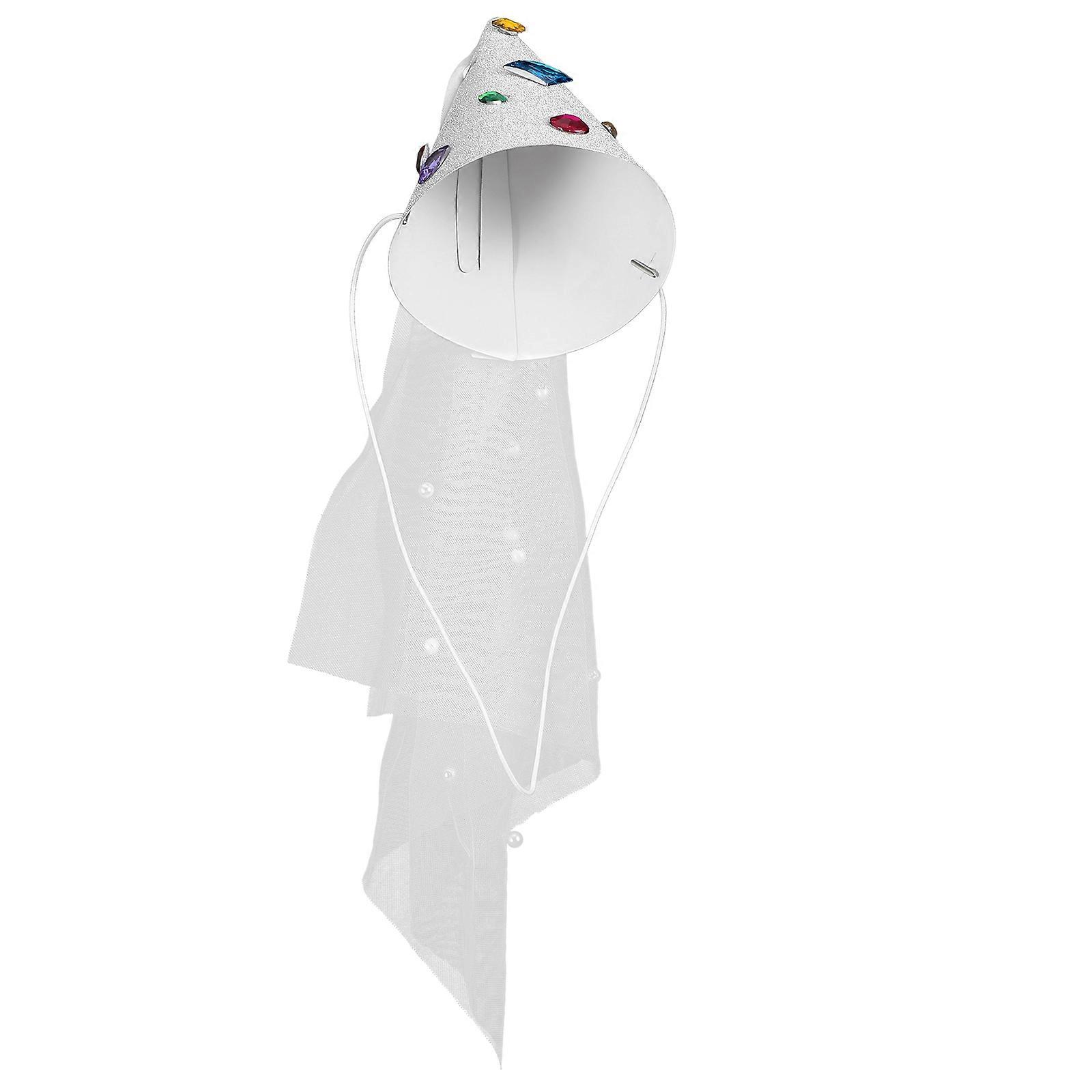 Silver Mesh Paper Birthday Hat for Adorable Cone Shaped Photo Prop, Safe Material for First Birthday and Themed Parties
