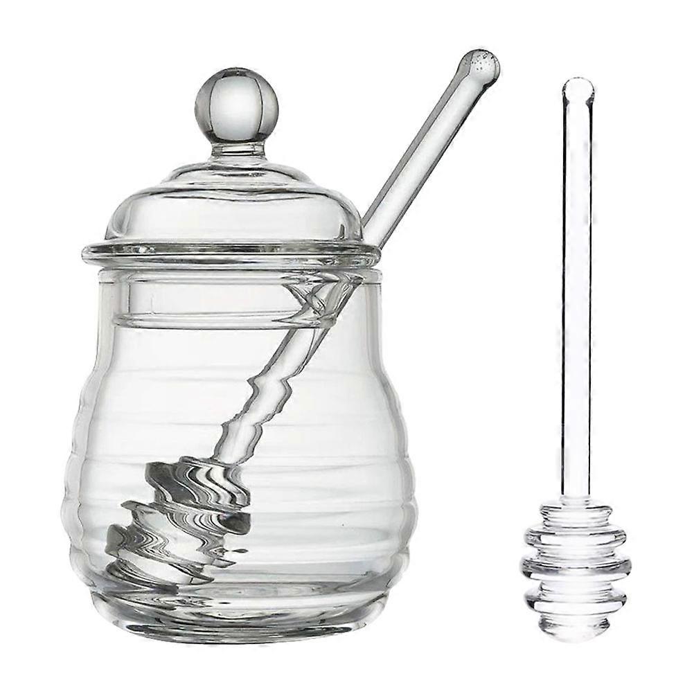 Glass Jar With Lid Food Storage Round Honey Pot For Home Use 1 Set
