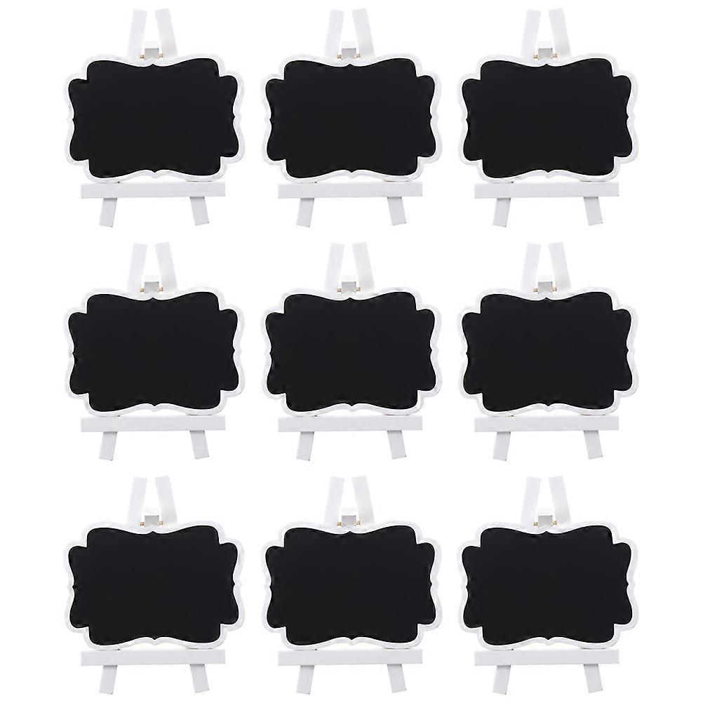 Mini Chalkboards Creative Memo Blackboard Erasable Message Board 11x9cm Black Wood 9Pcs